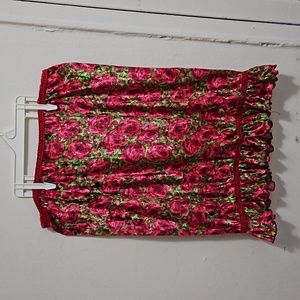 Betsey Johnson Rose Print Skirt